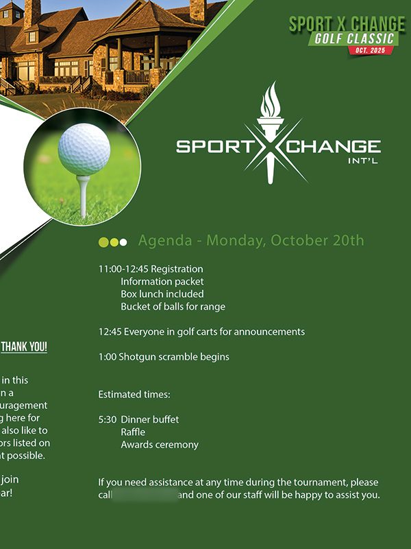 Sport X Change golf tournament fundraising program